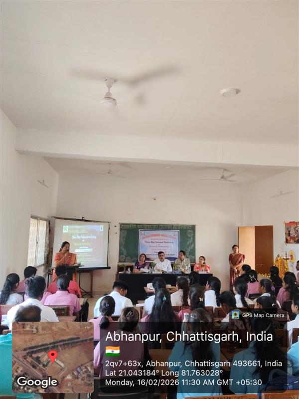 Photo Gallery-Three Day National Workshop on Research Methodology-Govt kavyopadhyay hiralal college Abhanpur-Rajim Road